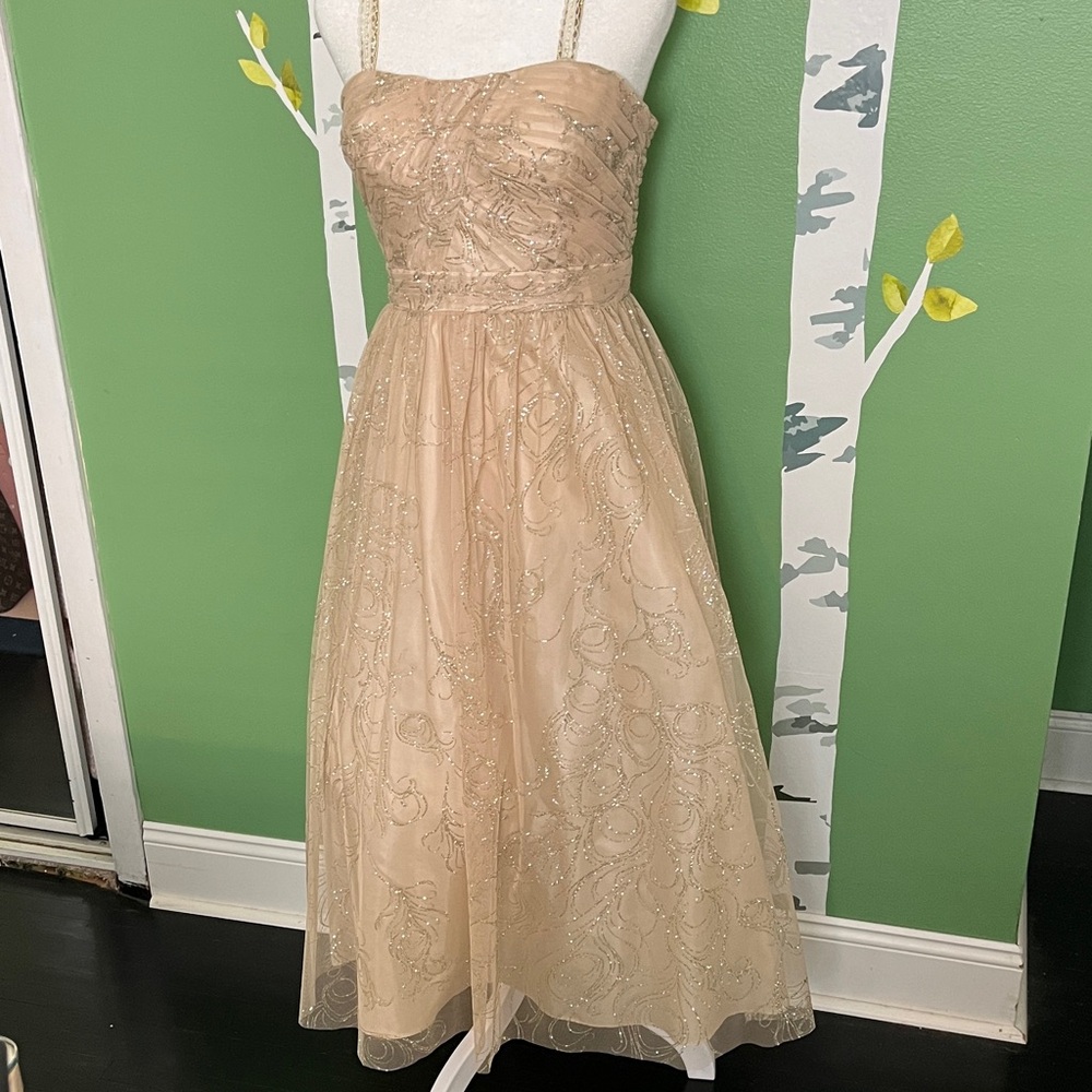 Adrianna Papell Cream Strapless Dress